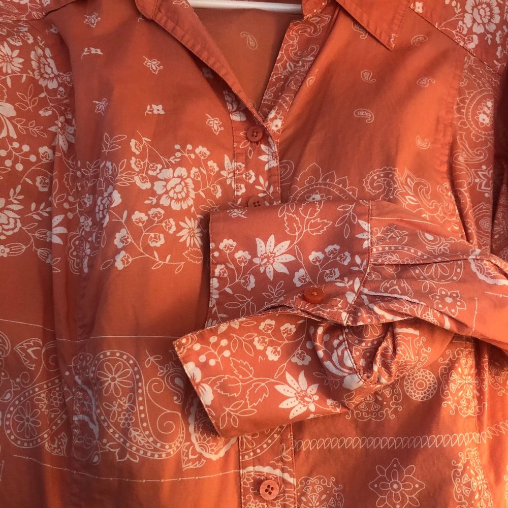 Coldwater Creek Women's Plus Orangey Rose Blouse